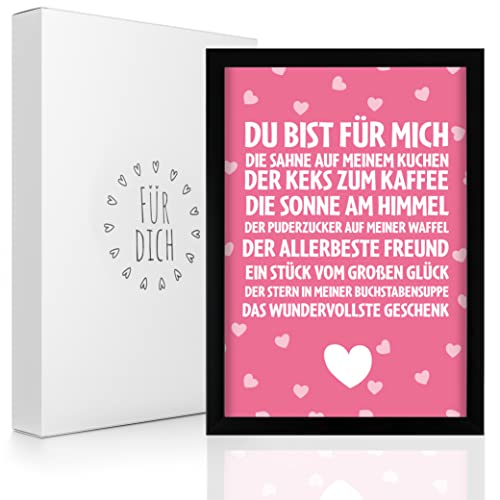 ILP Du bist für Mich... Kunstdruck - Lieblingsmensch Bild im Bilderrahmen zum Hängen und Aufstellen Schwarz - Geschenke für den Jahrestag Herzensmensch Geschenk von ILP GMBH I LOVE PRODUCTS