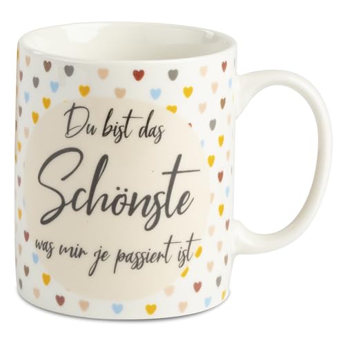 ILP Tasse mit Spruch "Du bist das Schönste was mir je passiert ist" in Geschenkbox - Partnergeschenk – Geschenktasse - besonderer Mensch Geschenk - Kaffeebecher mit Spruch - Tasse Freundin von ILP GMBH I LOVE PRODUCTS