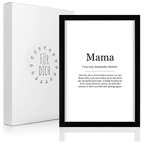 ILP Definition Mama Kunstdruck - Mama Bilderrahmen zum Hängen und Aufstellen Schwarz 23x32x1,5 cm - Geschenk Muttertag - Geschenke für Frauen - Geschenkidee Mama - Muttertagsgeschenk Beste Mama von ILP GMBH I LOVE PRODUCTS