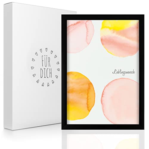 ILP Lieblingsmensch Kunstdruck - Lieblingsmensch Bild im Bilderrahmen zum Hängen und Aufstellen Schwarz - Geschenk für besten Freund Herzensmensch Geschenk von ILP GMBH I LOVE PRODUCTS