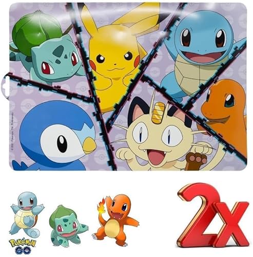 2 Stück Platzdeckchen Kunststoff Platzdeckchen Kindergarten Frühstück Mittagessen Kinder für Pokemon von ILS I LOVE SHOPPING