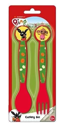 Besteck-Set für Kinder aus lebensmittelechtem BPA-freiem Kunststoff - Gabel und Löffel Made in Spain (Bing) von ILS I LOVE SHOPPING