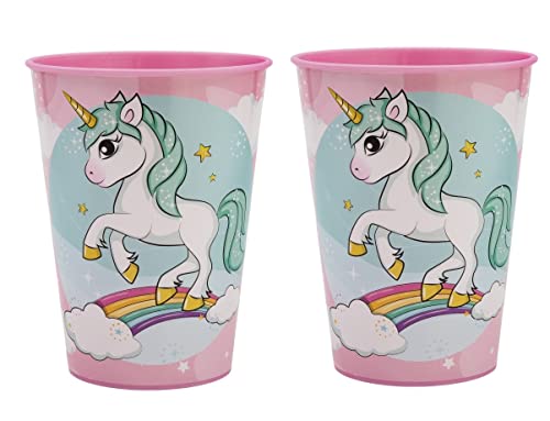 ILS I LOVE SHOPPING 2er-Set Kinderbecher, BPA-freier Kunststoff, Geschenk für Teenager (Einhorn) von ILS I LOVE SHOPPING