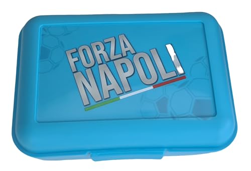 ILS I LOVE SHOPPING Brotdose Brotdose Sandwichbox für Kinder Fan (Forza Napoli) - Blau - Napoli von ILS I LOVE SHOPPING