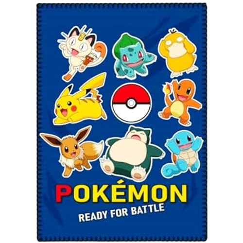 ILS I LOVE SHOPPING Kuscheldecke weich und warm 100 x 140 cm für Kinder Fleece mit Aufdruck für Pokemon von ILS I LOVE SHOPPING