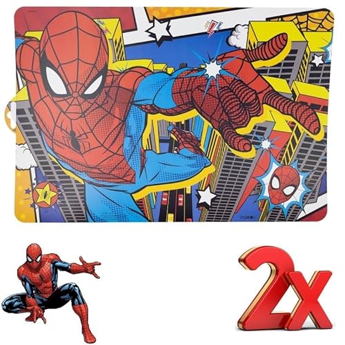 SPIDERMAN | 2 Stück Platzdeckchen Kunststoff Platzset Frühstücks- und Mittagessen Kinder Spider-Man von ILS I LOVE SHOPPING