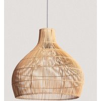 Die Pendelleuchte Rattan Kaikura-M Iluzzia Natürlich - Textil von ILUZZIA