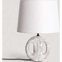 Tischlampe Holz Chandra Iluzzia Antikes Weiß von ILUZZIA