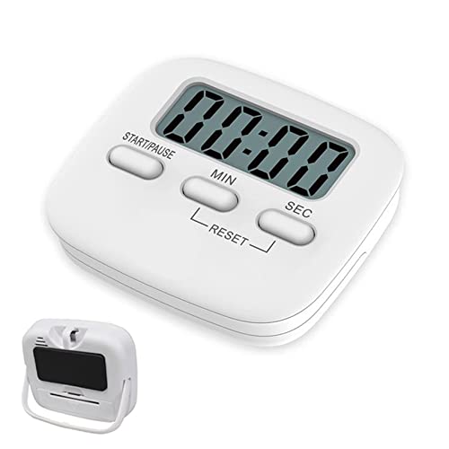 ILantule Küchentimer Mit Großem LCD-Display, Digitaler Kurzzeitmesser, Stoppuhr Mit Batterien Inklusive (Weiß) von ILantule