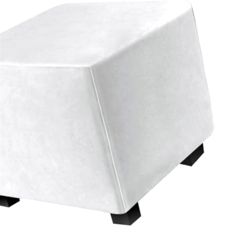 Hockerbezug Quadratisch 45cm/50cm/65cm Ottomane Bezug Quadratisch Bezug Hocker Quadratisch Hocker überzug Schonbezug Bezug für Fußhocker Stretch Ottomane Abdeckung Hockerabdeckung(Color:White,Size:45x von ILiemao