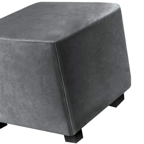 Hockerbezug Quadratisch 45cm/50cm/65cm Ottomane Bezug Quadratisch Bezug Hocker Quadratisch Hocker überzug Schonbezug Bezug für Fußhocker Stretch Ottomane Abdeckung Hockerabdeckung(Color:Dark Gray,Size von ILiemao