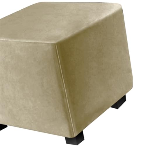 Hockerbezug Quadratisch 45cm/50cm/65cm Ottomane Bezug Quadratisch Bezug Hocker Quadratisch Hocker überzug Schonbezug Bezug für Fußhocker Stretch Ottomane Abdeckung Hockerabdeckung(Color:Gray Brown,Siz von ILiemao