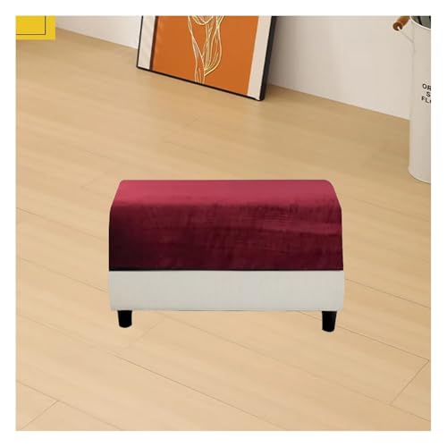 ILiemao Bezug Hocker Quadratisch/Rechteckig 30x40/60x70/100x120 cm Hocker überzug Schonbezug Bezug für Fußhocker Stretch Ottomane Abdeckung Hockerabdeckung(G23,50-68 cm/20-27 in) von ILiemao