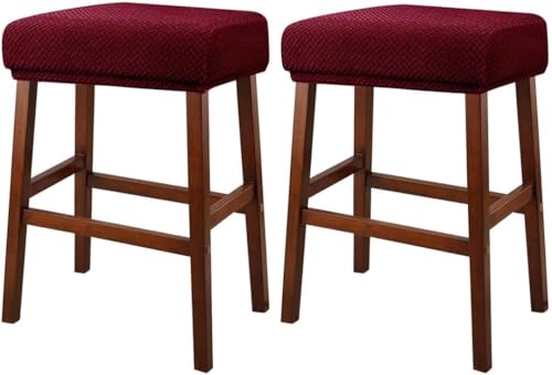 ILiemao Bezug für Barhocker Rechteckige Stuhl Abdeckung Theke Pub Bar Hocker Stuhl Slipcover für Esszimmer Cafe Barhocker Slipcover Möbelschutz Bezug(R12,2pack) von ILiemao