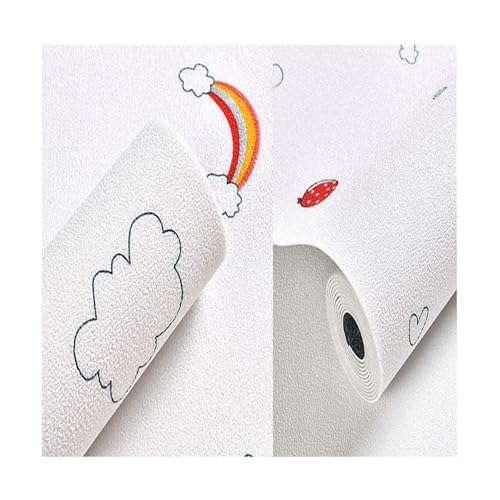 ILiemao Tapete Weiß Struktur Putzoptik Für Wohnzimmer Schlafzimmer Selbstklebende Tapete Blumen Blätter Vinyl Klebefolie Wasserdicht 50cm×5m DIY WandschutzfolieSchlafzimmer Wohnzimmer(A7) von ILiemao