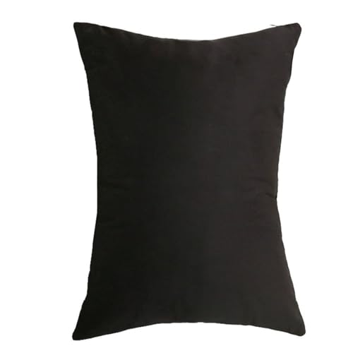 Kissenbezug 40x60 Kopfkissenbezug 50x70 KissenhüLle Samt 30x45 Zierkissenbezug Zierkissen Kissen Dekokissen Sofakissen Bezug Pillowcase Kissenbezüge mit ReißVerschluss(Black,40x60 cm 16x24 in) von ILiemao