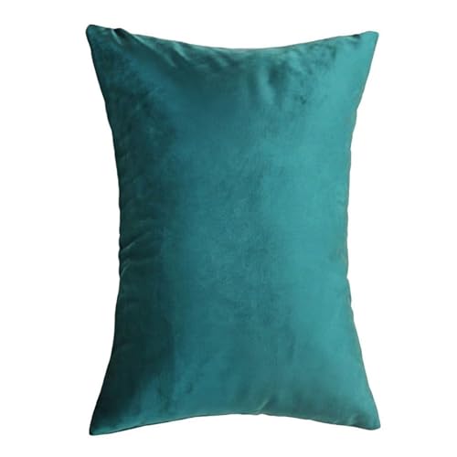 Kissenbezug 40x60 Kopfkissenbezug 50x70 KissenhüLle Samt 30x45 Zierkissenbezug Zierkissen Kissen Dekokissen Sofakissen Bezug Pillowcase Kissenbezüge mit ReißVerschluss(Dark Green,50x70 cm 20x28 in) von ILiemao
