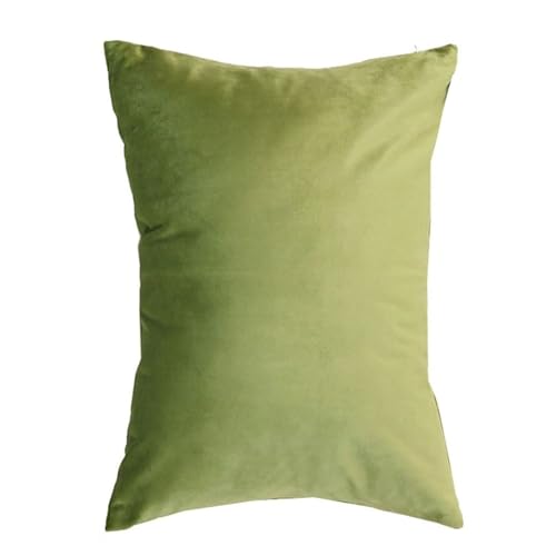 Kissenbezug 40x60 Kopfkissenbezug 50x70 KissenhüLle Samt 30x45 Zierkissenbezug Zierkissen Kissen Dekokissen Sofakissen Bezug Pillowcase Kissenbezüge mit ReißVerschluss(Matcha,30x45 cm 12x18 in) von ILiemao
