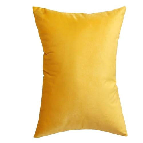 Kissenbezug 40x60 Kopfkissenbezug 50x70 KissenhüLle Samt 30x45 Zierkissenbezug Zierkissen Kissen Dekokissen Sofakissen Bezug Pillowcase Kissenbezüge mit ReißVerschluss(Yellow,30x45 cm 12x18 in) von ILiemao