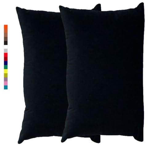 Moderner Stil Kissenbezug 60x80 Kissen 50x70 Bezug Couch Sofa Kissenbezüge Samt 40x60，2er Set Dekokissen Bezug Blau/Grün/Grau, Pillowcase Pillow Cases 40x70, Kissen Abdeckung(3 Black,40x60 cm 2pcs) von ILiemao