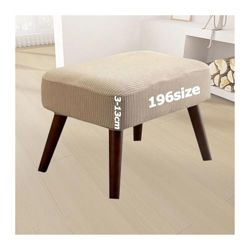 Ottomane Bezug Quadratisch Hocker überzug Hockerbezug Ottoman Cover Fußbank Schonbezug Stretch Fußhocker Husse Beschützer Jacquard Sitzhocker mit Elastic Bottom Rund Rechteckig Anpassbar(2002,30 x 50 von ILiemao