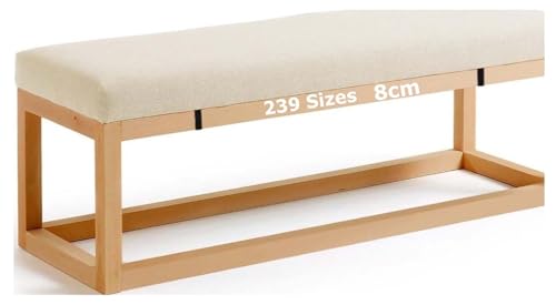Stuhlkissen Balkon Rutschfestes Bankkissen Outdoor Bankauflage Sitzkissen Sitzpolster Indoor Gartenbank Kissen Sitzauflage Bank Für Garten Terrasse Rund Rechteckig Quadratisch(Beige,55x170 cm) von ILiemao