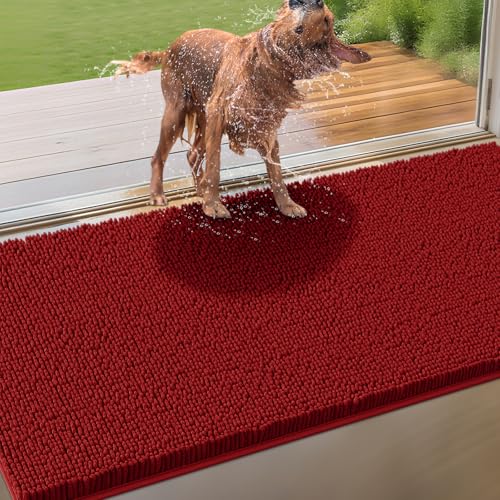 IM HOME Extra große, schmutzige Fußmatte für Hunde, Chenille, saugfähig, rutschfest, schwere Fußmatte für den Innenbereich, weiche Hundebettmatte für den Eingangsbereich, Schlammpfoten, 180,3 x 63,5 von IM HOME