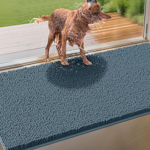 IM HOME Extra große, schmutzige Fußmatte für Hunde, Chenille, saugfähig, rutschfest, schwere Innen-Fußmatte, weiche Hundebett-Matte für den Eingangsbereich, Schlammpfoten, 180,3 x 63,5 cm von IM HOME