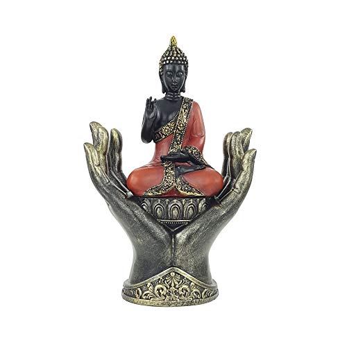 Thai Buddha Deko Figur Teelichthalter Budda Skulptur Feng Shui Statue Glück Yoga Tibet Nepal Buddismus von IM