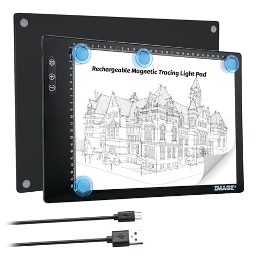 IMAGE LED-Licht-Pad, A4, wiederaufladbar, magnetische Lichtbox, ultradünn, USB-betrieben, mit Speicherfunktion, Tracking-Pad, ideal für Animation, Tattoo, Skizzieren und Design (6000K schwarz) IMAGE LED-Licht-Pad, A4, wiederaufladbar, magnetische Lichtbox, ultradünn, USB-betrieben, mit Speicherfunktion, Tracking-Pad, ideal für Animation, Tattoo, Skizzieren und Design (6000K schwarz) von IMAGE