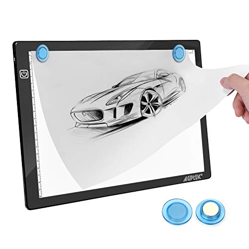 IMAGE Leuchttisch A4 Led Pad magnetisches Zeichenbrett dimmbarer Leuchtkasten Copy Board mit USB Kabel und Netzteil Led Licht Pad zum Zeichnen Diamond Painting Skizzieren Animatio (Schwarz) von IMAGE