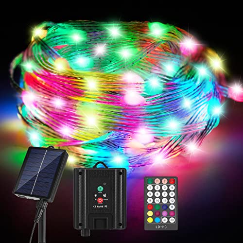 IMAGE Solar Lichterkette 10M Wasserdichte Solarbetriebene Lichterketten mit Fernbedienung, Solar USB betrieben 12 Modi, für Innen und Außen Schlafzimmer Innenhof Garten Hochzeit Party Weihnachten von IMAGE