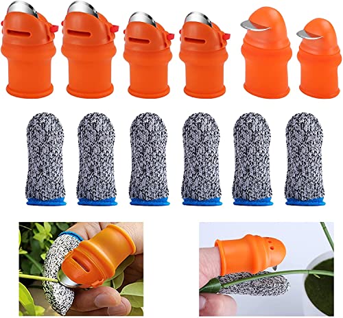 IMAGINE 12 Stück Gartenarbeit Silikon Daumenmesser Erntewerkzeug Finger Pflanze Obst Ernte Messer Separator Gartenwerkzeug von IMAGINE