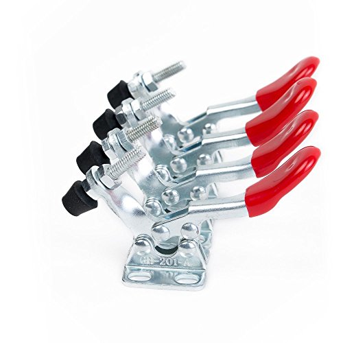 IMAGINE 4Pcs Toggle Clamp 201A Hand Tool 60Lbs,27Kg Fassungsvermögen Antislip Quick Release Metall Horizontal Schnellspanner IMAGINE 4Pcs Toggle Clamp 201A Hand Tool 60Lbs,27Kg Fassungsvermögen Antislip Quick Release Metall Horizontal Schnellspanner von IMAGINE