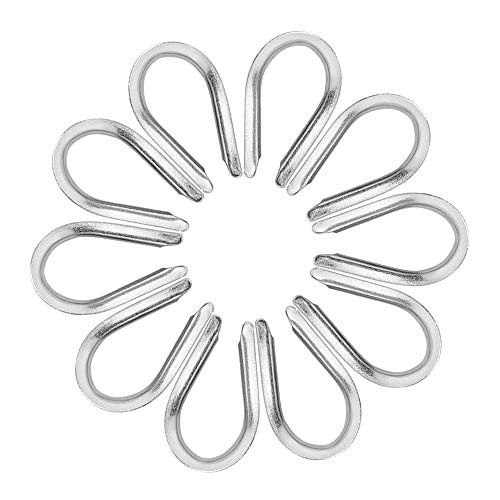 IMAGINE 10 Stück (Größe Wählbar: 1/8" 5/32" 3/16" 1/4" 1/6") 304 Edelstahl Kabelkausche Herz Kausche Kabel Stahldraht Seil Rigging Material (M3:1/8") von IMAGINE