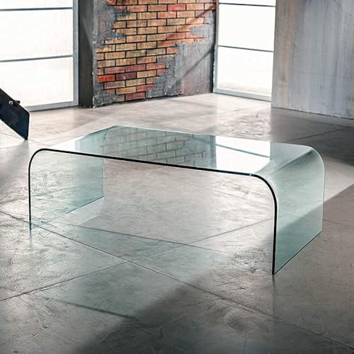 IMAGO FACTORY Grace | Wohnzimmer Glas Tisch, Moderner Sofa Tisch, Wohnzimmermöbel aus Glas, Couch Tisch Made in Italy, Modernes Design, Coffee Table 110cm x 12mm extra von IMAGO FACTORY