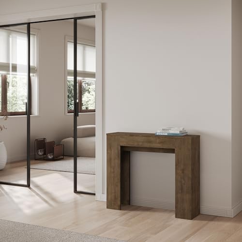 IMAGO FACTORY Strip - Ausziehbarer Konsolentisch, Esszimmer (bis 181 cm), modern, hergestellt in Italien (Nussbaum) von IMAGO FACTORY