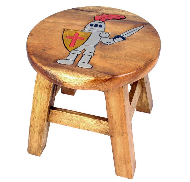 IMAGO Kinderhocker Hocker Holz Massiv klein für Kinder, rund 25 cm mit Motiv, Holzhocker auch Blumenhocker Dekohocker von IMAGO