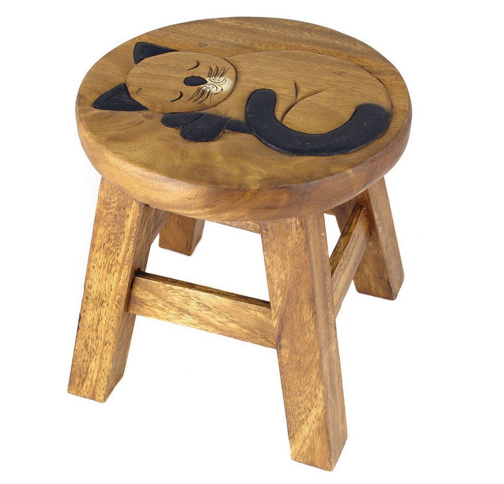 IMAGO Kinderhocker Hocker Holz Massiv klein für Kinder, rund 25 cm mit Motiv, Holzhocker auch Blumenhocker Dekohocker von IMAGO