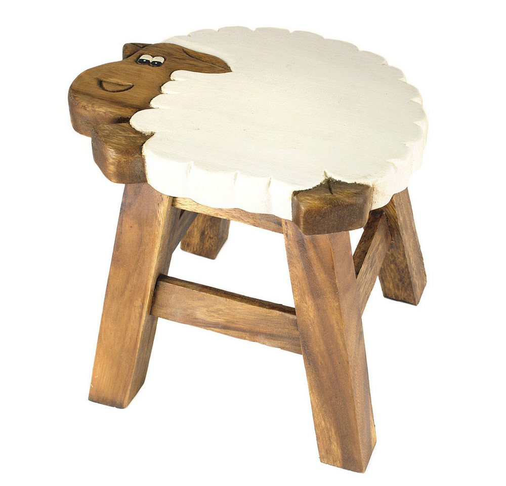 IMAGO Kinderhocker Hocker Holz Massiv klein für Kinder, rund 25 cm mit Motiv, Holzhocker auch Blumenhocker Dekohocker von IMAGO