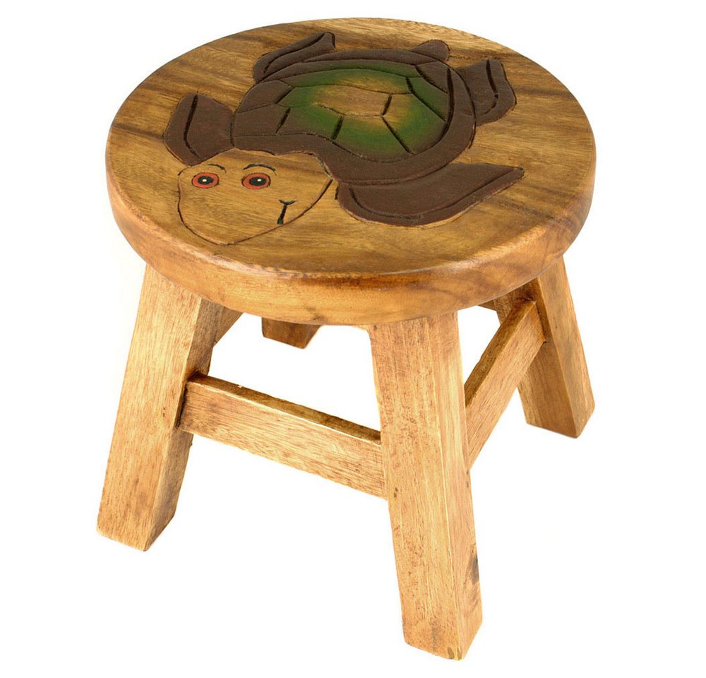 IMAGO Kinderhocker Hocker Holz Massiv klein für Kinder, rund 25 cm mit Motiv, Holzhocker auch Blumenhocker Dekohocker von IMAGO