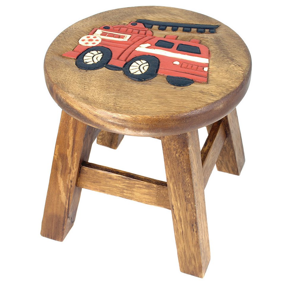 IMAGO Kinderhocker Hocker Holz Massiv klein für Kinder, rund 25 cm mit Motiv, Holzhocker auch Blumenhocker Dekohocker von IMAGO