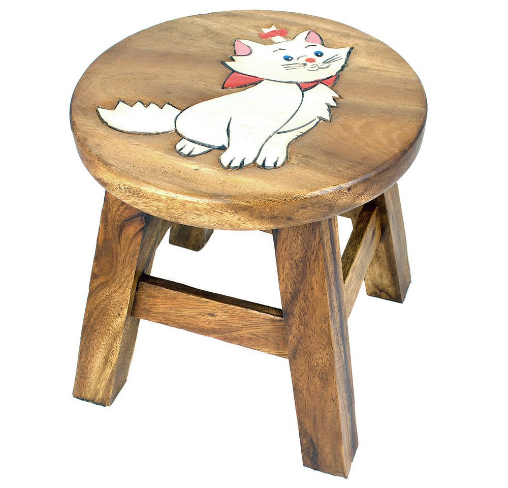 IMAGO Kinderhocker Hocker Holz Massiv klein für Kinder, rund 25 cm mit Motiv, Holzhocker auch Blumenhocker Dekohocker von IMAGO