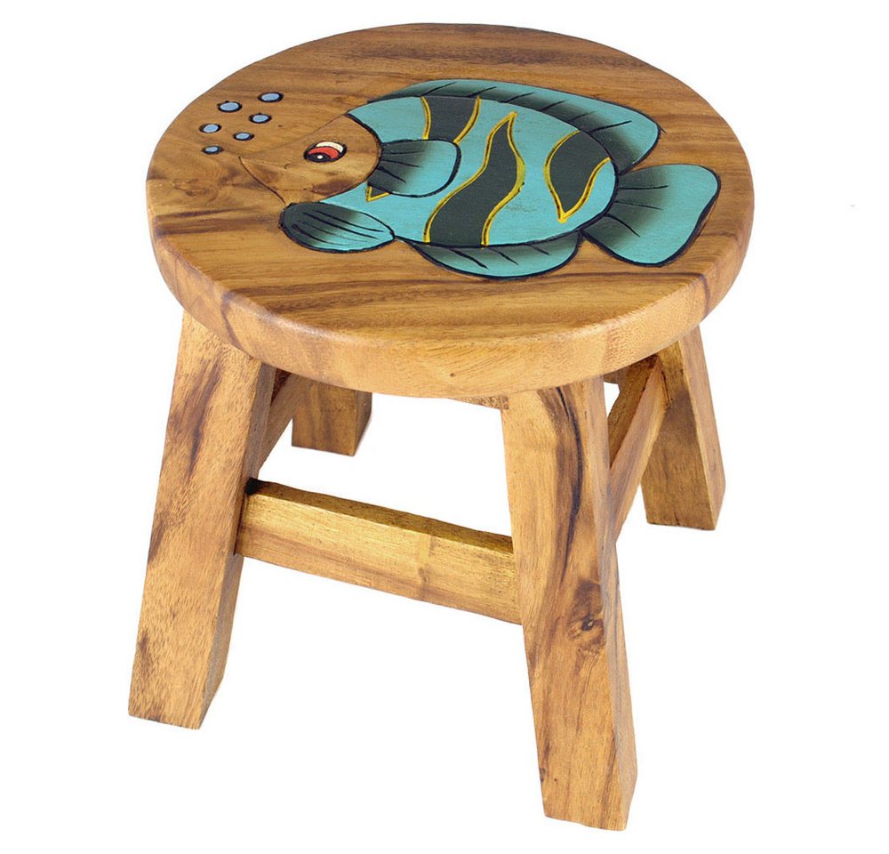 IMAGO Kinderhocker Hocker Holz Massiv klein für Kinder, rund 25 cm mit Motiv, Holzhocker auch Blumenhocker Dekohocker von IMAGO