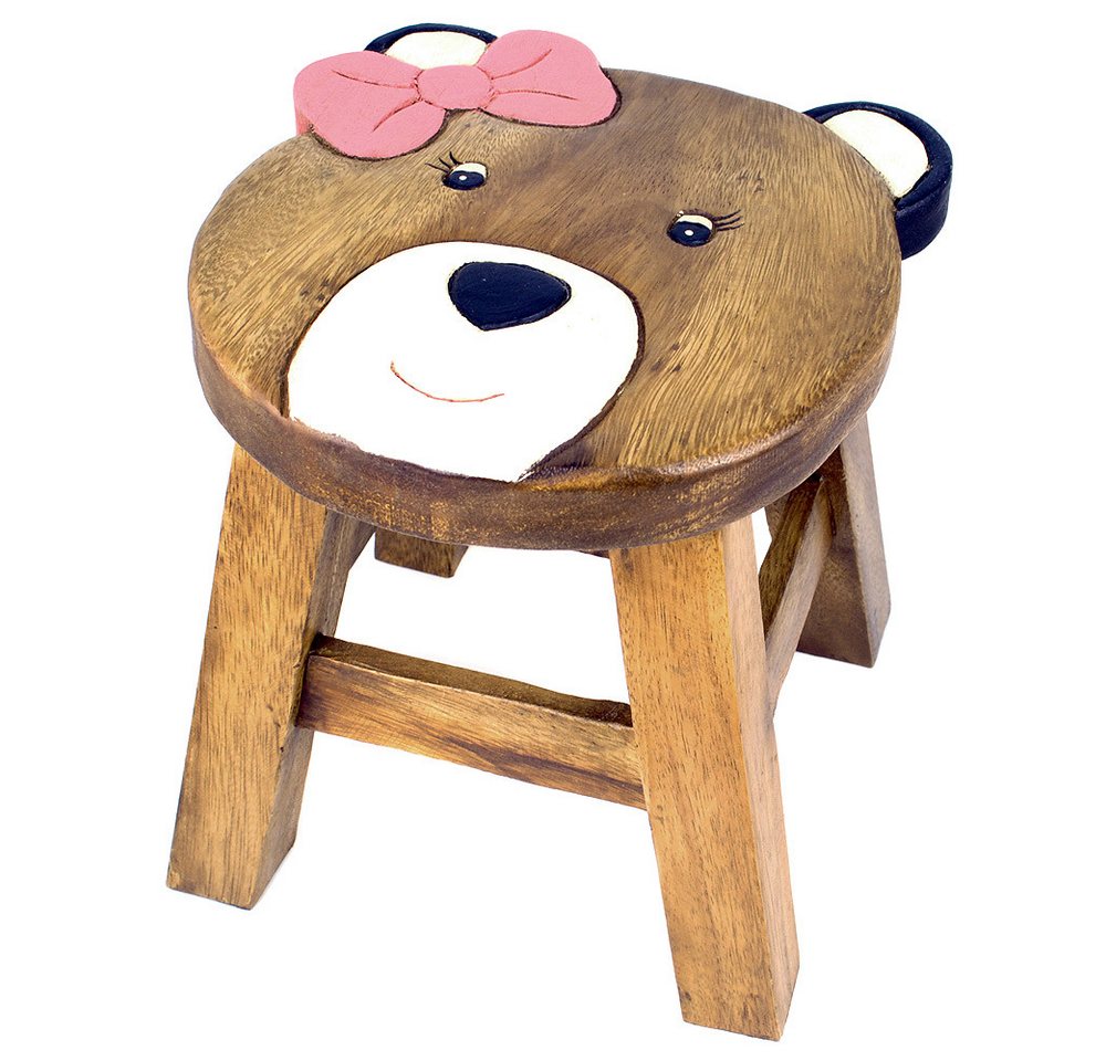 IMAGO Kinderhocker Hocker Holz Massiv klein für Kinder, rund 25 cm mit Motiv, Holzhocker auch Blumenhocker Dekohocker von IMAGO