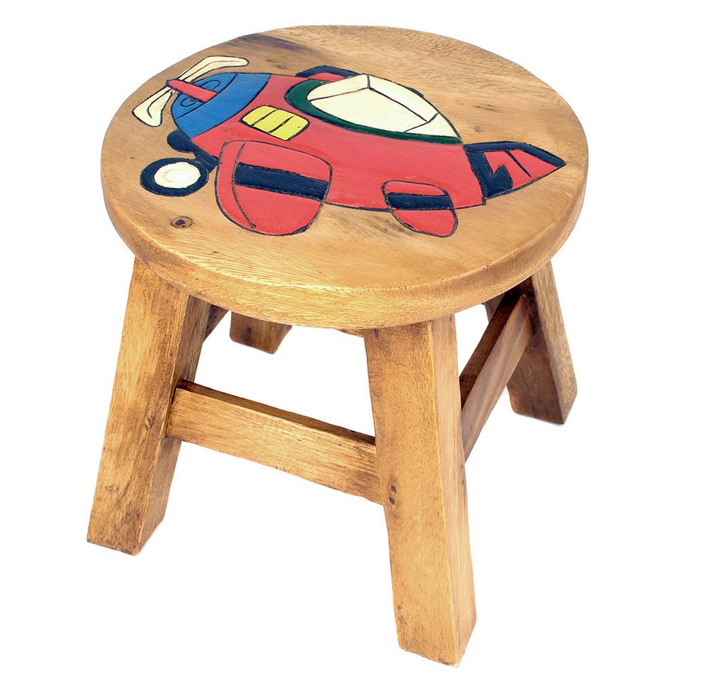 IMAGO Kinderhocker Hocker Holz Massiv klein für Kinder, rund 25 cm mit Motiv, Holzhocker auch Blumenhocker Dekohocker von IMAGO