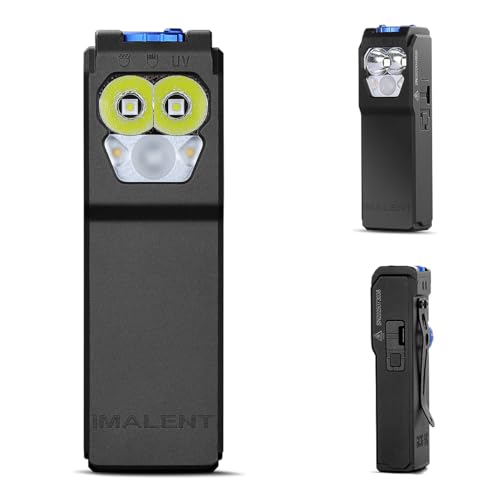 IMALENT GR36 2800 Lumen USB-C Aufladbare LED Clip Taschenlampe, mit kaltem Licht Warmlicht und UV Licht EDC Multifunktional Magnetische Flashlight Kleine Wasserdicht für den Alltag Camping und Notfall von IMALENT