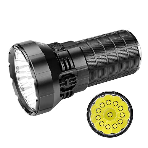IMALENT MS12 Mini Super helle Taschenlampe 65 000 Lumen, lange Strahlabstand 1KM, tragbare Hochleistungs-LED-Taschenlampe mit CREE 12 XHP 70.2 LEDs für Camping, Polizei Rettung und Wandern von IMALENT