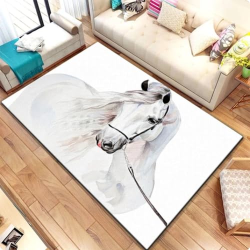 Area Rugs Horse Print 3D Dekorationen Teppiche für Schlafzimmer Türmatte Indoor Wohnzimmer Teppiche Bodenmatte 100 * 160cm von IMASHI