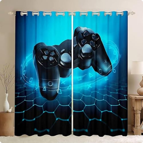 IMASHI Verdunkelungsvorhänge - 3D-Gamer-Vorhänge für Jungen, Spielzimmer, Dekor, Schlafzimmer, Wohnzimmer, Kinderzimmer, Vorhänge 140x160cm von IMASHI